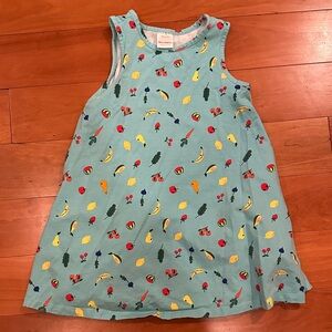 Hanna Andersson Aqua Dress with Fruit Print